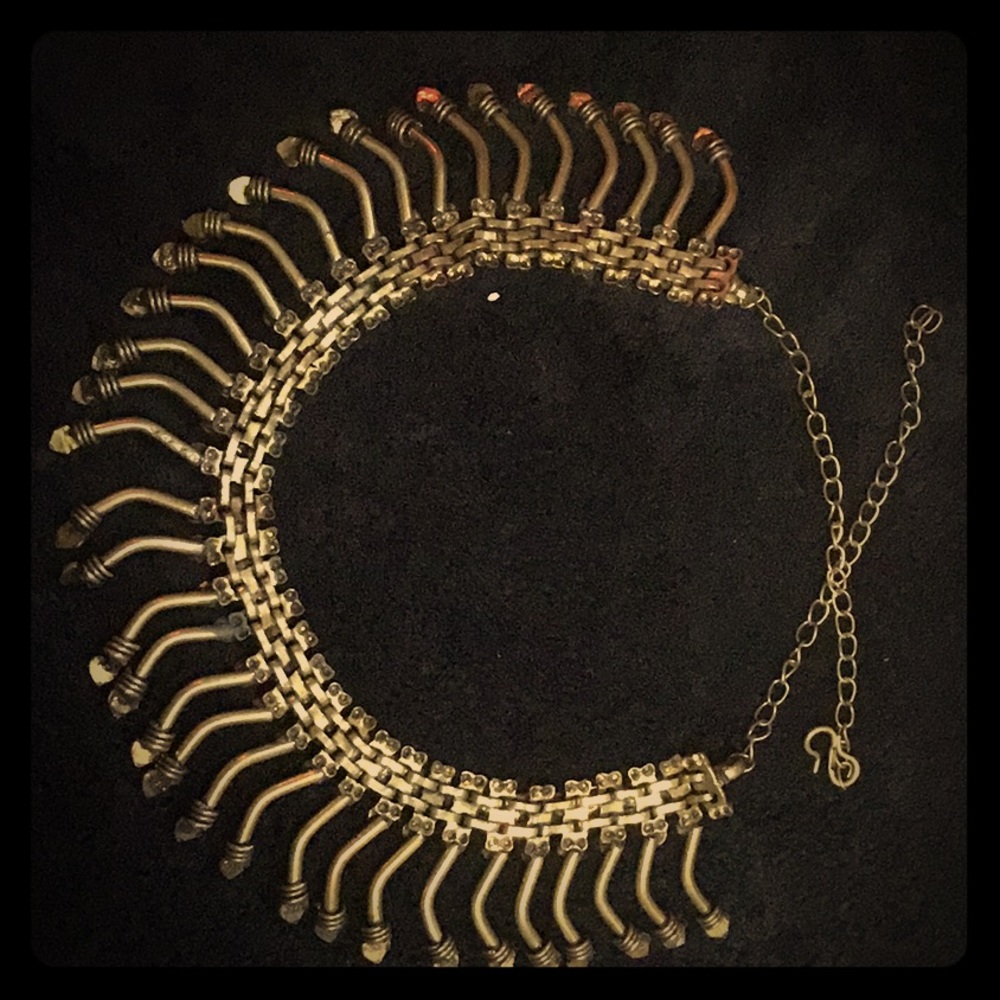 Vintage brass statement necklace